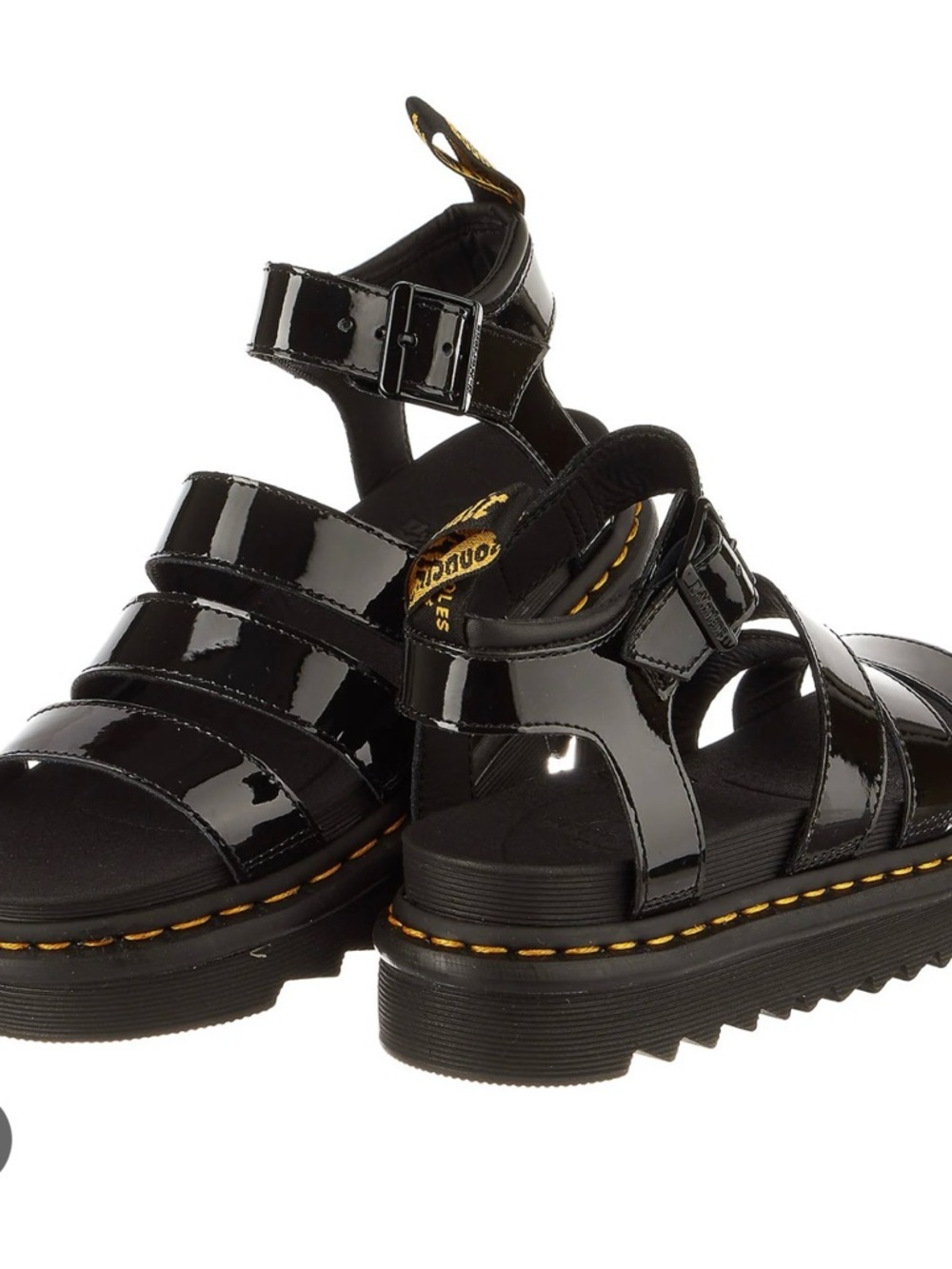 Dr. Martens Women's Black Patent Gladiator Sandals